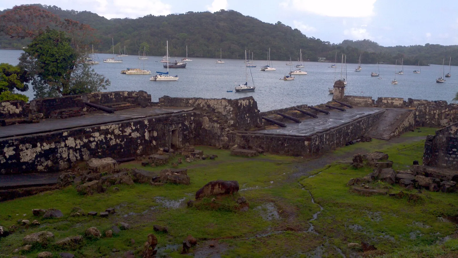 Ruins of the Spanish fort and bay at Portobelo, Colón