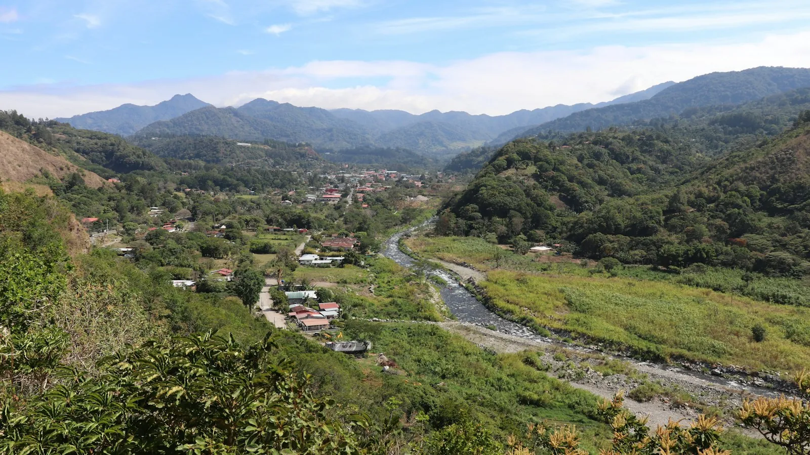 Valley and river below the mountains of Boquete, Chiriquí